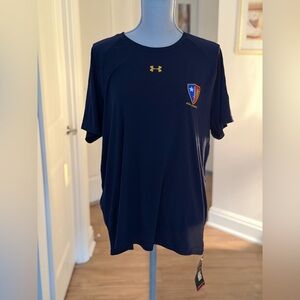 Under Armour Navy Tee with Gold Accents USA NATO Brigade US Army